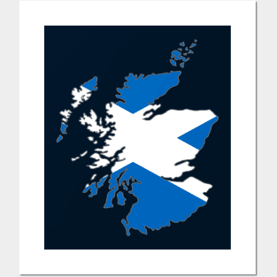 Scotland Rugby Fan Saltire Flag Map Posters and Art